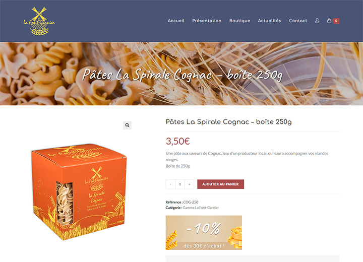 Site La Font-Garnier Barbezieux - page interne