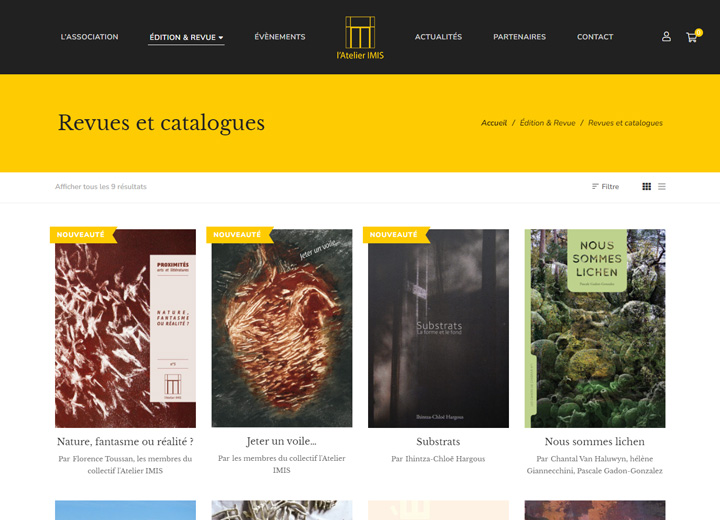 Site L'Atelier IMIS Montignac-Charente - page interne