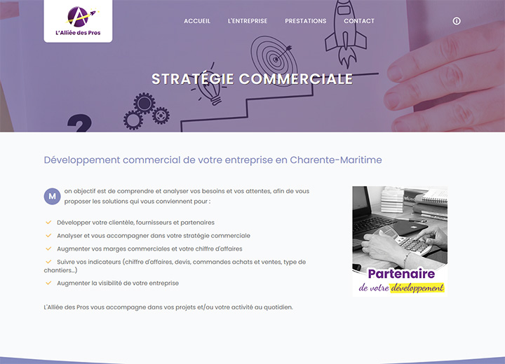 Site L'Alliée des Pros Mirambeau - page interne