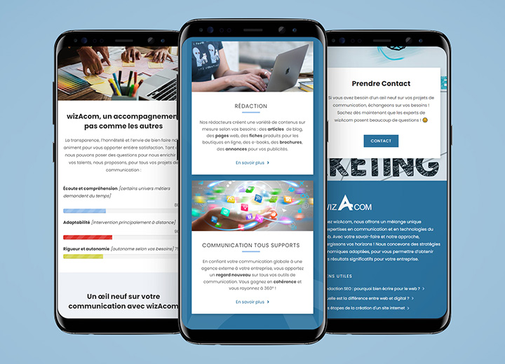 Site wizAcom Angoulême - vue mobile