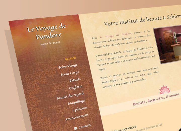 Site Institut de Beauté Le Voyage de Pandore - zoom