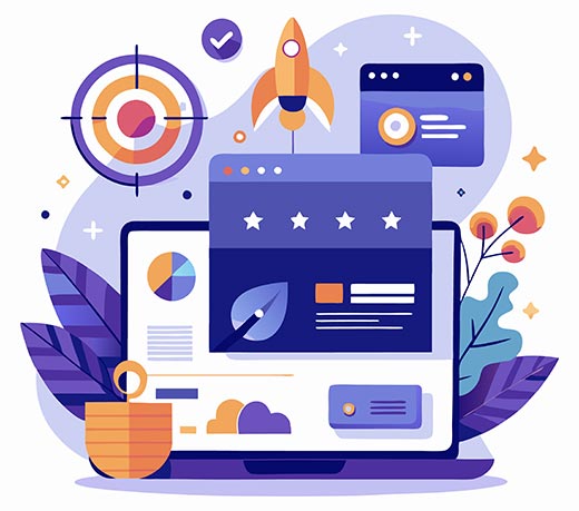 Illustration symbolisant la réussite et les objectifs d’un projet web